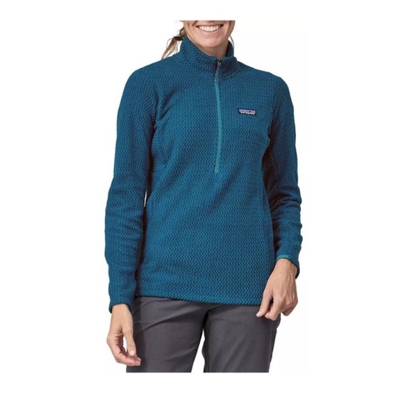 Patagonia Women's Small R1 Air 1/2-Zip Pullover Lagom Blue Jacket NWT Half Zip - Picture 8 of 11